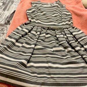 Calvin Klein  gray and white striped dress